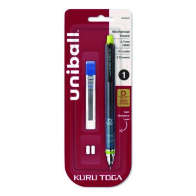 Kurutoga Mechanical Pencil With Tube Of Diamond Lead, 0.7 Mm, Hb (#2), Black Lead, Black/Green Barrel
