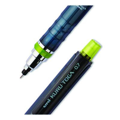 Kurutoga Mechanical Pencil With Tube Of Diamond Lead, 0.7 Mm, Hb (#2), Black Lead, Black/Green Barrel