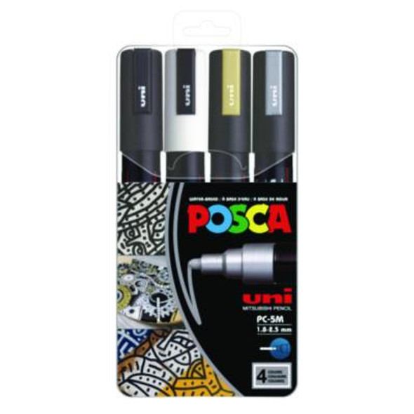 Water-Based Paint Markers, Medium Bullet Tip, Assorted Colors, 4/Set