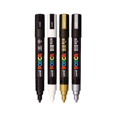 Water-Based Paint Markers, Medium Bullet Tip, Assorted Colors, 4/Set