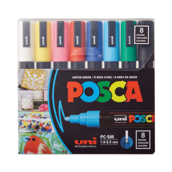 Water-Based Paint Markers, Medium Bullet Tip, Assorted Colors, 8/Pack