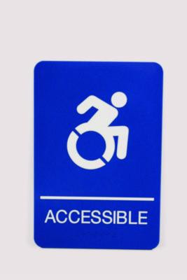 Ada Sign, Accessible, 6 x 9, Blue Face, White Graphics