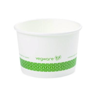 Soup Containers, 8 Oz, 3.5" Diameter x 2.4" h, White/Green, Paper, 1,000/Carton