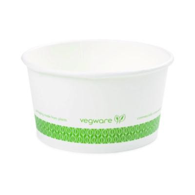 Soup Containers, 12 Oz, 4.5" Diameter x 2.5" h, White/Green, Paper, 500/Carton
