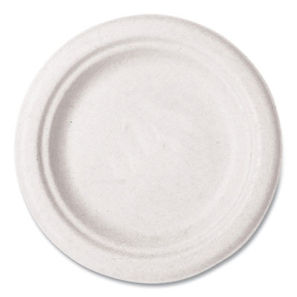 Nourish Molded Fiber Tableware, Compostable, Plate, Sugarcane, 6" Dia, White, 1,000/Carton