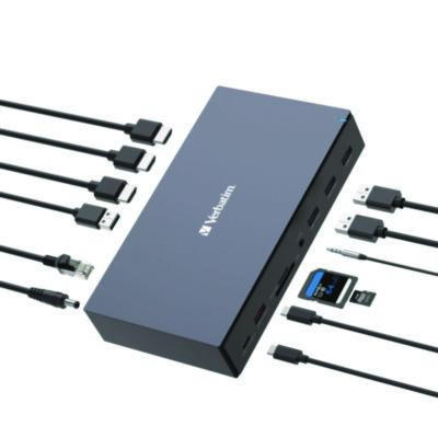 Usb-C Pro Docking Station 17-In-1, Audio/Displayport/Hdmi/Micro Sd/Rj45/Sd/Usb-A/Usb-C, Gray