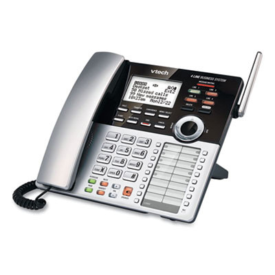 Cm18245 Four-Line Business System Extension Deskset For Use With Vtech Cm18445, Silver/Black