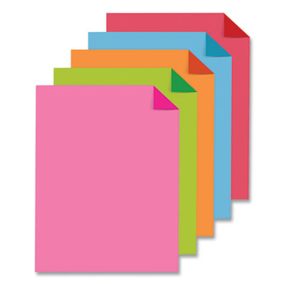 Double-Color Card Stock, 70 Lb Cover Weight, Assorted Colors, 8.5 x 11, 80/Pack