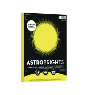 Color Cardstock -"Punchy Pastels" Assortment, 65 Lb Cover Weight, 8.5 x 11, Lively Lemon, 100/Pack