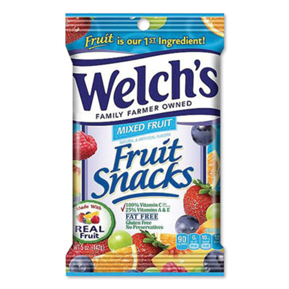 Fruit Snacks, Mixed Fruit, 5 Oz Pouch, 12/Carton