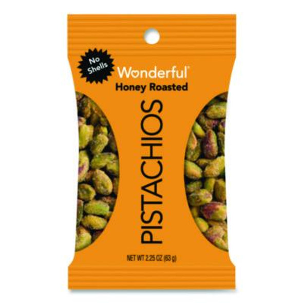 No Shells Honey Roasted Pistachios, 2.25 Oz Bags, 8/Box