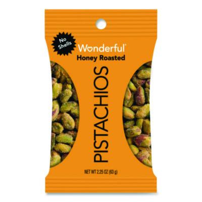 No Shells Honey Roasted Pistachios, 2.25 Oz Bags, 8/Box