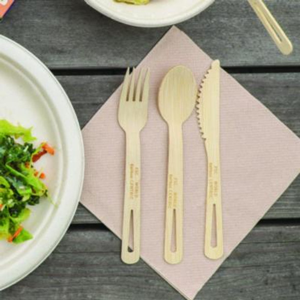 Bamboo Cutlery, Fork, Paper, Natural, 750/Carton