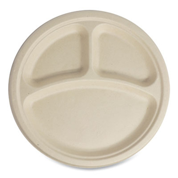 Fiber Plates, Paper, 10" Dia, Natural, 700/Carton