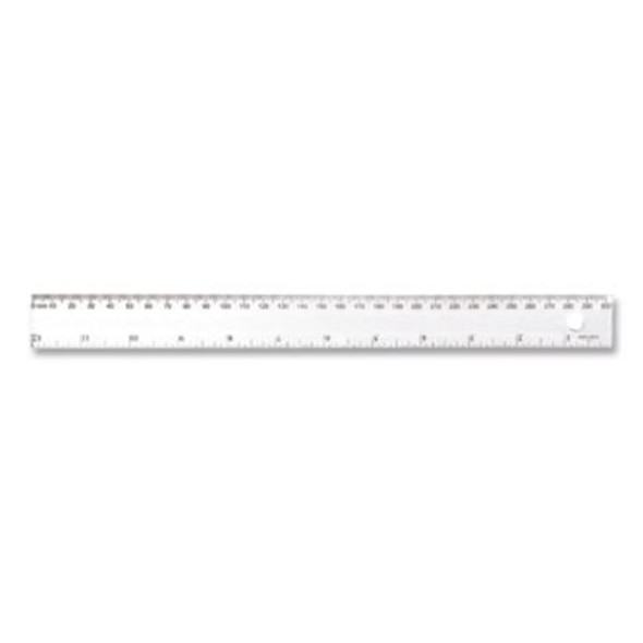 Transparent Shatter-Resistant Plastic Ruler, Standard/Metric, 12" Long, Clear