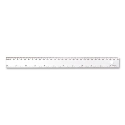 Transparent Shatter-Resistant Plastic Ruler, Standard/Metric, 12" Long, Clear