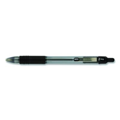 Z-Grip Ballpoint Pen, Retractable, Medium, 1 Mm, Black Ink, Clear/Black Barrel, 96/Pack