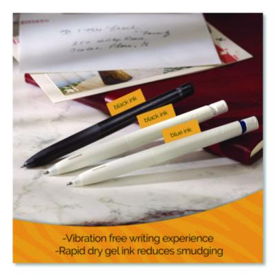 Blen Gel Pen, Medium 0.7 Mm, Black; Blue Ink, White; Black Barrel, 6/Pack