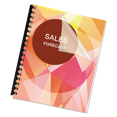 Pet Ultra Clear Binding Covers, 5 Mil Plastic, Square Corners, 11 x 8.5, Gloss Clear, 100/Pack