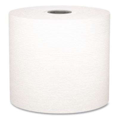 Hard Roll Paper Towels With Premium Absorbency Pockets With Colored Core, Gray Core, 1-Ply, 7.5" x 700 Ft, White, 6 Rolls/Ct