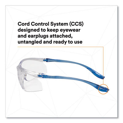 Virtua Sport Ccs Protective Eyewear, Blue Half Frame, Clear Single Lens
