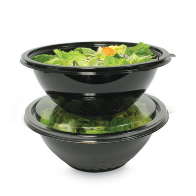 Caterline Pack n' Serve Plastic Bowl, 320 Oz, 16" Diameter x 5.5" h, Black, Plastic 25/Carton