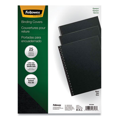 Futura Presentation Covers For Binding Systems, Plastic, Square Corners, 11 x 8.5, Matte Black, 25/Pack