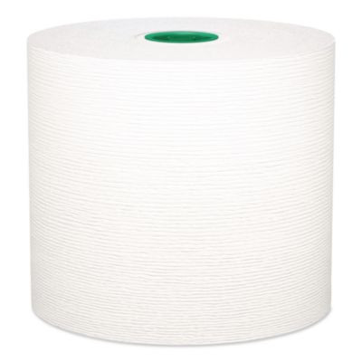 Hard Roll Paper Towels With Premium Absorbency Pockets With Colored Core, Green Core, 1-Ply, 7.5" x 700 Ft, White, 6 Rolls/Ct