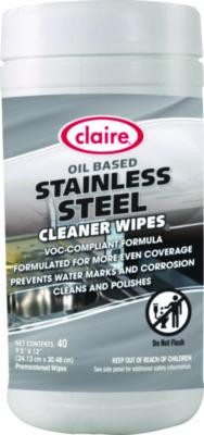 Stainless Steel Cleaner Wipes, 9.5 x 12, Citrus, Purple, 40 Wipes/Canister, 6 Canisters/Carton