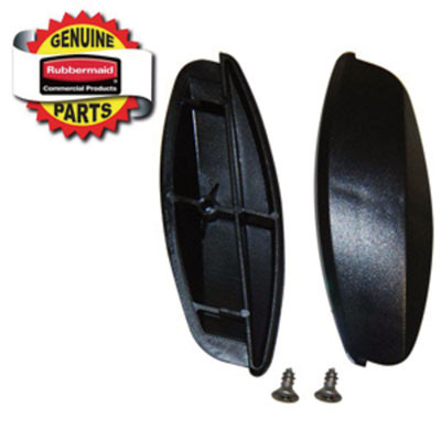 End Caps With Hardware, 18 x 1.5, Plastic, Black