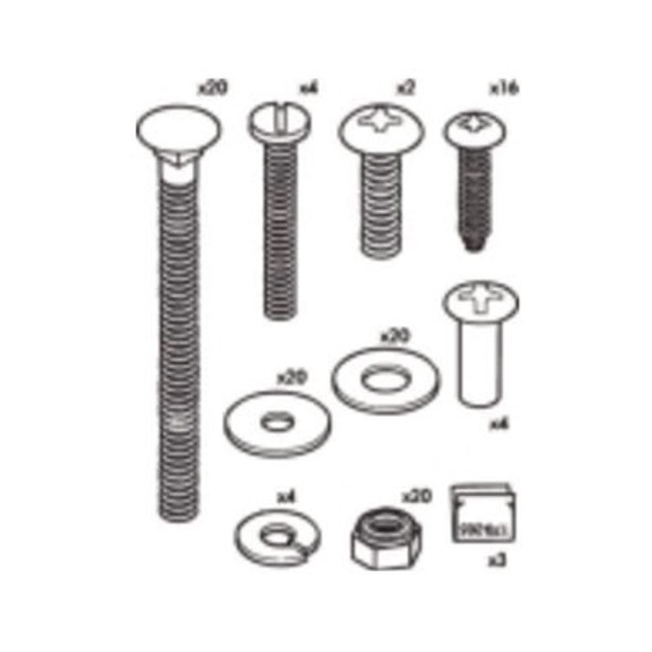 Hardware Kit For Rubbermaid Full Size Housekeeping Carts, Metal, Gray