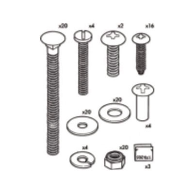 Hardware Kit For Rubbermaid Full Size Housekeeping Carts, Metal, Gray