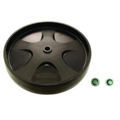 50-Gallon Rollout Wheels And Push Caps, Two 8" Wheels, Black