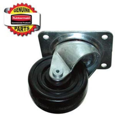 4-Inch Swivel Plate Caster With Hardware, Black