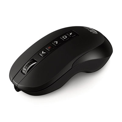 Imouse P40 Wireless Multifunctional Presenter Mouse, 2.4 Ghz Frequency/100 Ft Wireless Range, Left/Right, Black