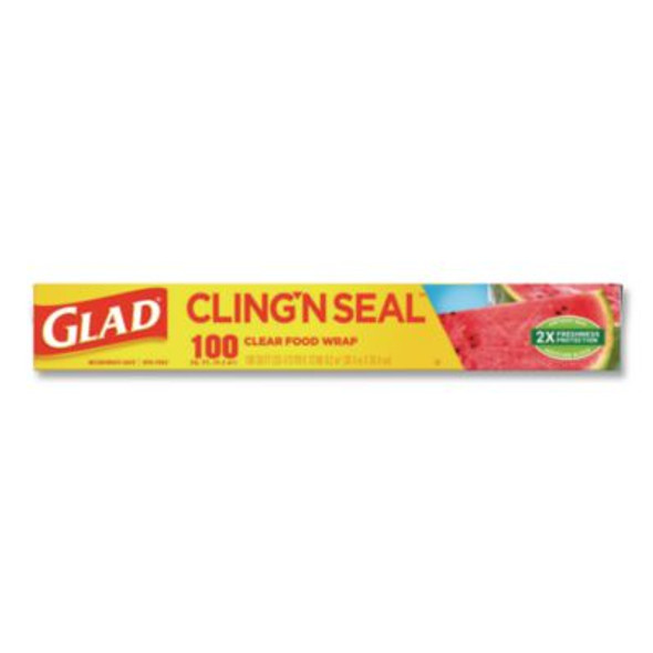 Cling'N Seal Plastic Food Wrap, 12" x 33.3 Yd, 100 Sq Ft Roll, 16 Rolls/Carton