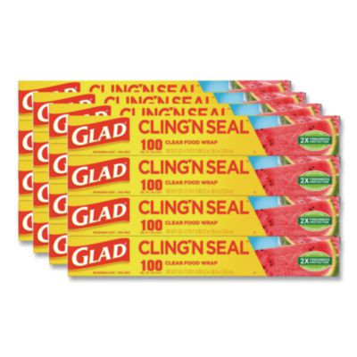 Cling'N Seal Plastic Food Wrap, 12" x 33.3 Yd, 100 Sq Ft Roll, 16 Rolls/Carton