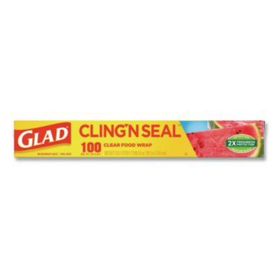 Cling'N Seal Plastic Food Wrap, 12" x 33.3 Yd, 100 Sq Ft Roll, 16 Rolls/Carton