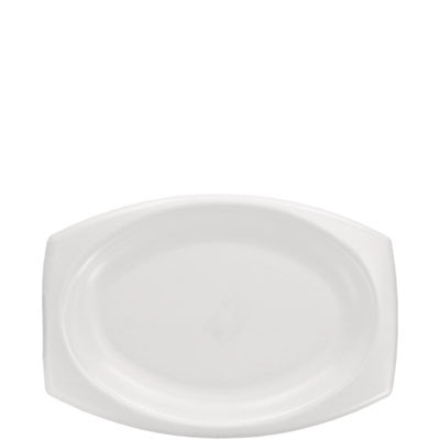 Quiet Classic Laminated Foam Dinnerware, Platter, 6.7 x 9.8, White, 500/Carton