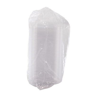 Clearpac Clear Container Lids, Dome, 4.9 x 5.9, Clear, Plastic, 63/Pack, 16 Packs/Carton
