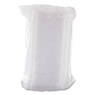 Clearpac Clear Container Lids, Flat, 4.9 x 5.9, Clear, Plastic, 63/Pack, 16 Packs/Carton