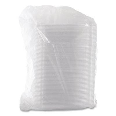 Clearpac Clear Container Lids, Dome, 6.5 x 7.5, Clear, Plastic, 63/Pack, 8 Packs/Carton