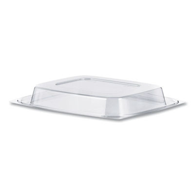 Clearpac Clear Container Lids, Dome, 6.5 x 7.5, Clear, Plastic, 63/Pack, 8 Packs/Carton