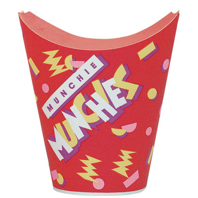 Grease-Resistant Paper Munchie Cup Containers, Proplanet Seal, 9 Oz, 3.44" Diameter x 7.23" h, Munchies Design, 500/Carton
