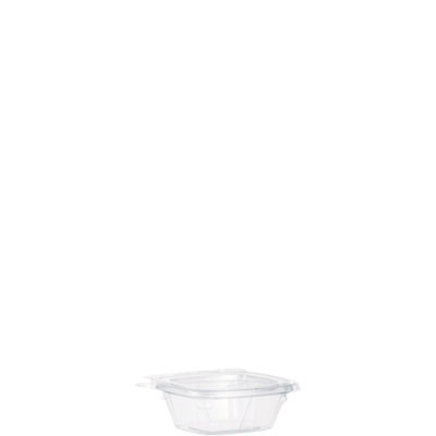 Clearpac Safeseal Tamper-Resistant/Evident Containers, Flat Lid, 4 Oz, 3.72 x 4.2 x 1.41, Clear, 100/Pack, 4 Packs/Carton