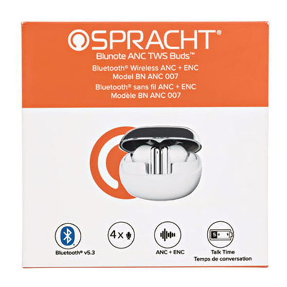 Blunote Earbuds, Silver/White