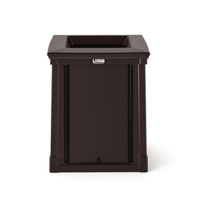 Resin Customizable Garbage Can With Open Lid, 34.4 Gal, Plastic, Java