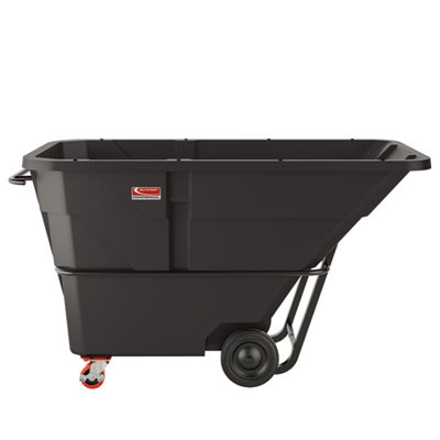 1.5 Cu Yd Standard Duty Tilt Truck, Forkliftable Frame, 1,300 Lb Capacity, Black