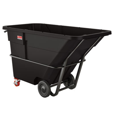 1.5 Cu Yd Standard Duty Tilt Truck, Forkliftable Frame, 1,300 Lb Capacity, Black