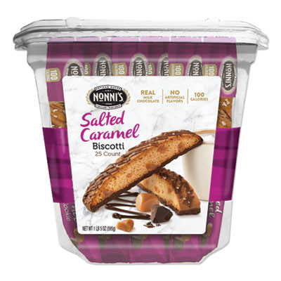 Biscotti, Salted Caramel, 0.85 Oz Individually Wrapped, 25/Pack